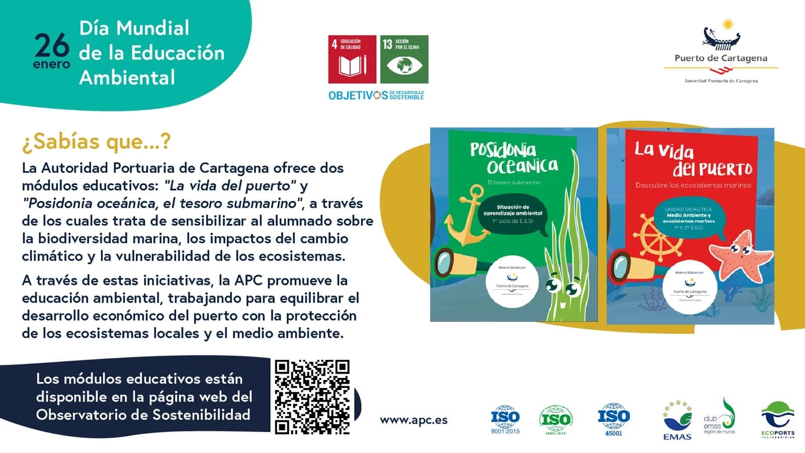 La Autoridad Portuaria de Cartagena refuerza su compromiso con la educación ambiental