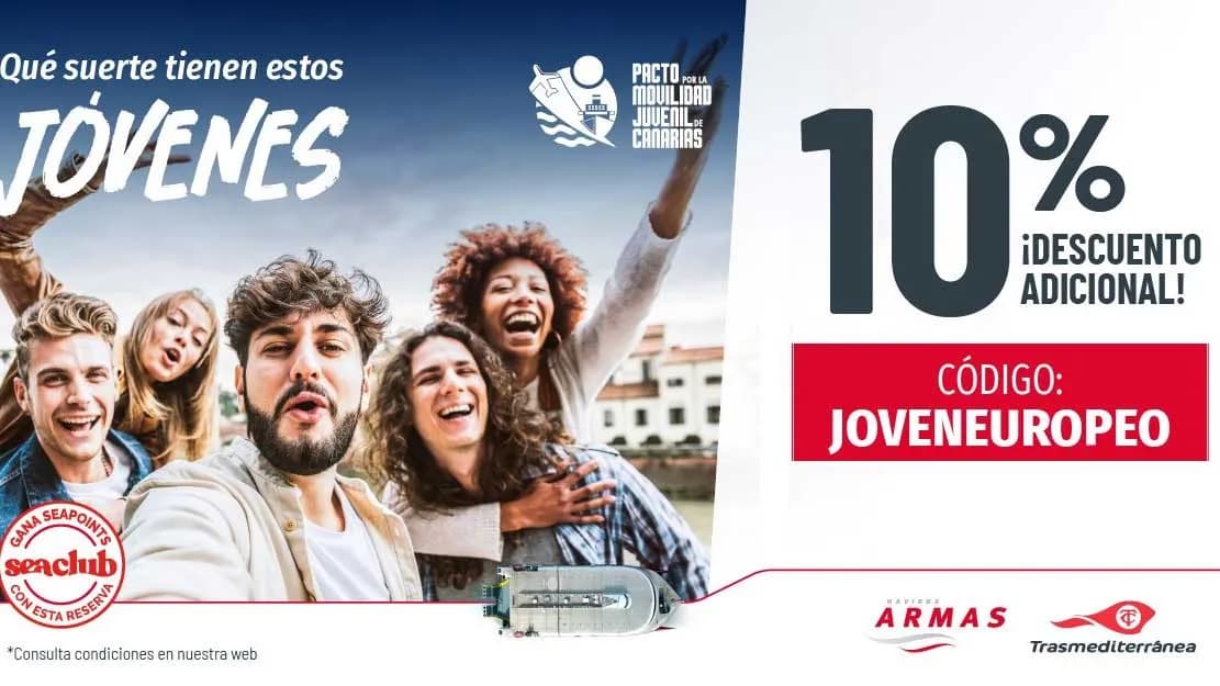 Armas Trasmediterránea se adhiere al Pacto por la Movilidad Juvenil de Canarias con descuentos para jóvenes
