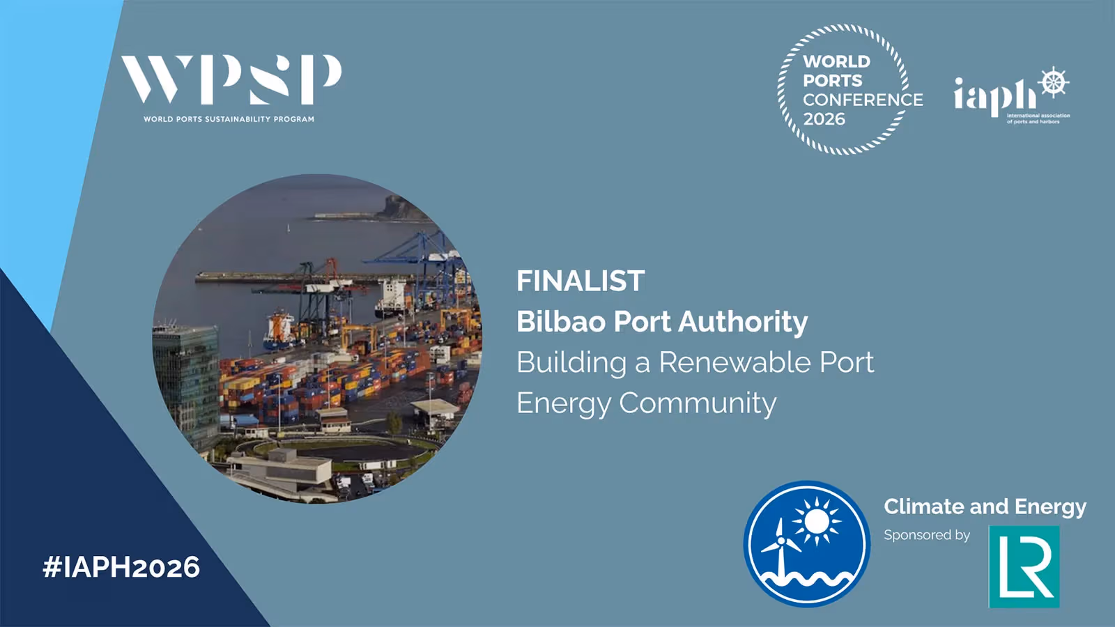 The Port of Bilbao, finalist of the IAPH Sustainability Awards 2026 for its energy model