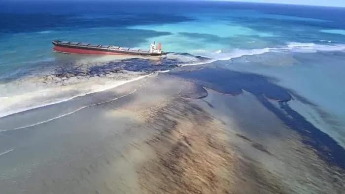 Declarado el estado de emergencia medioambiental por el vertido de un carguero en isla Mauricio