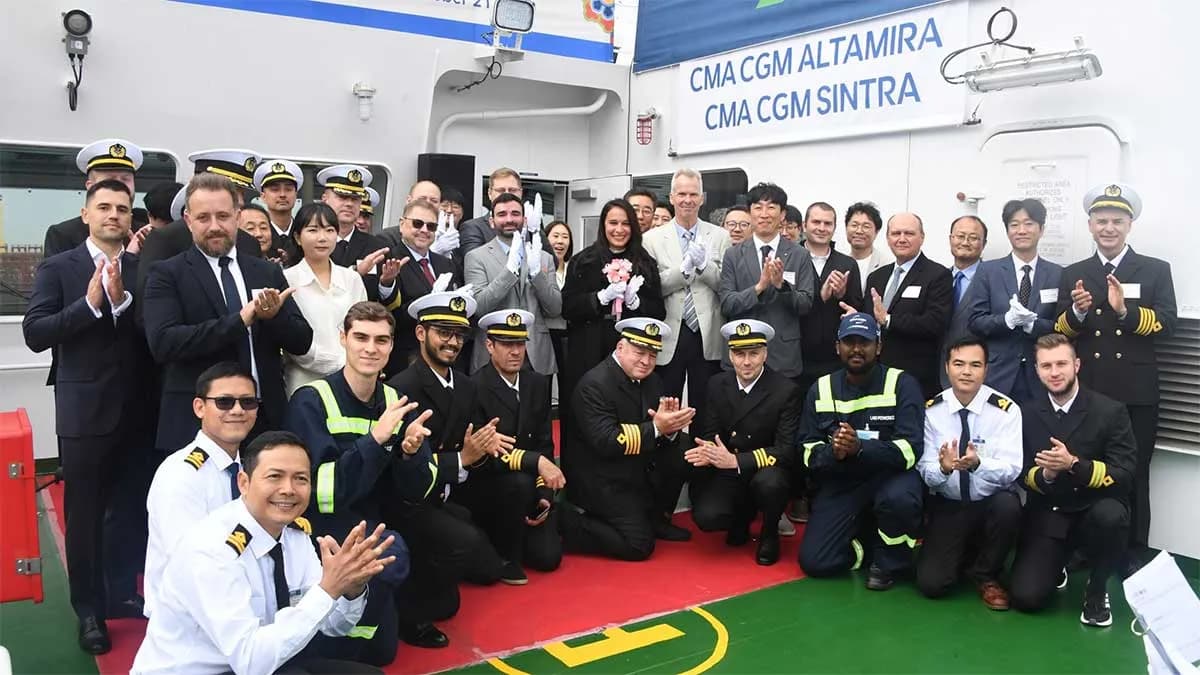 CMA CGM bautiza dos nuevos buques de 2.000 TEUs impulsados por GNL
