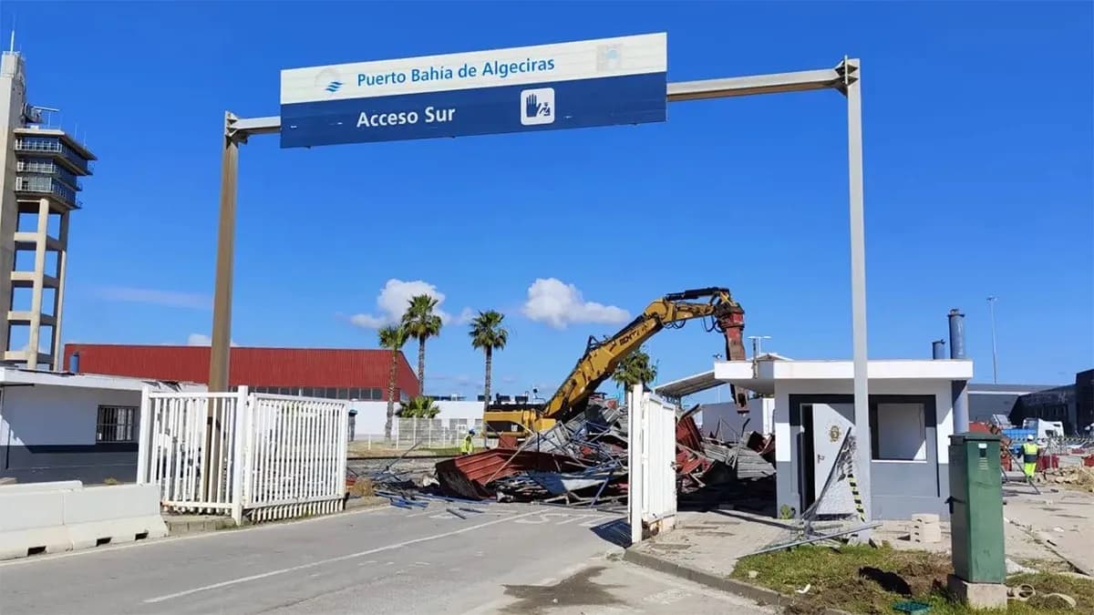 Avanzan a buen ritmo las obras de remodelación de los controles al Acceso Sur del Puerto de Algeciras