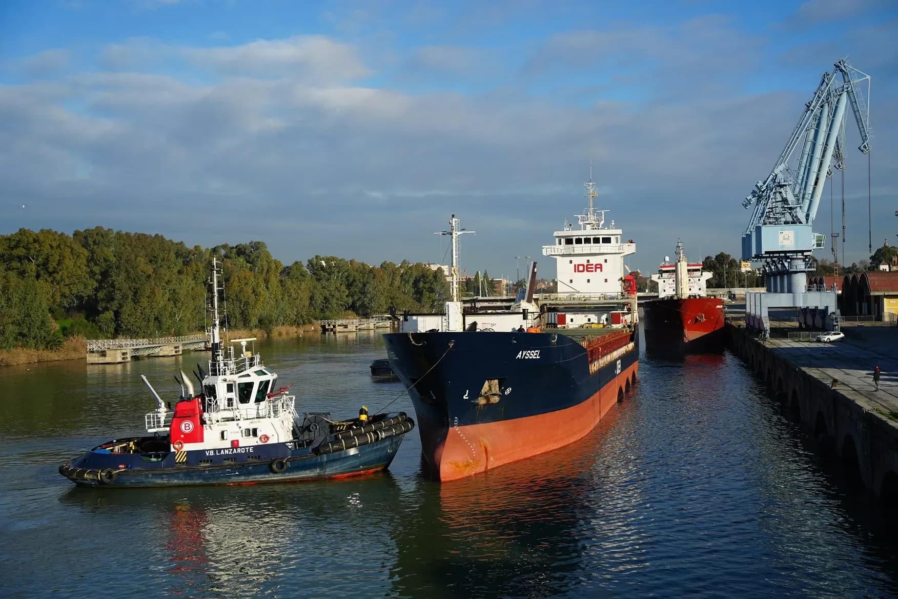 El Puerto de Sevilla inicia el año con alta actividad y 18 buques operando en sus muelles