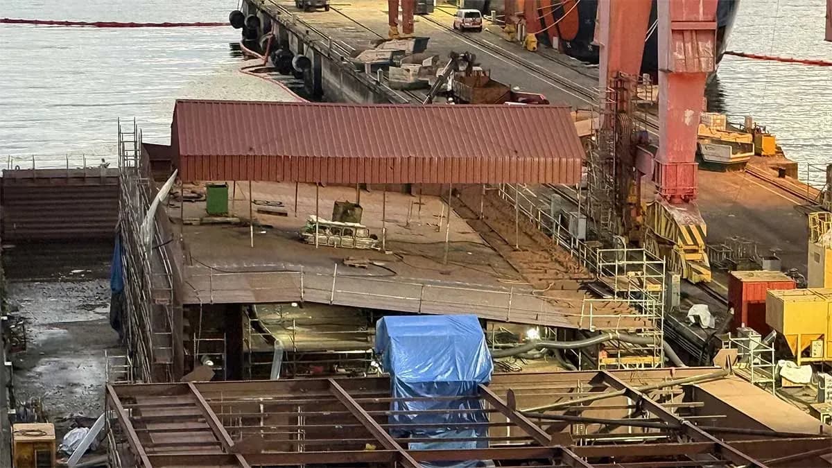 El Puerto de Santander avanza en la construcción de la nueva rampa flotante de Raos 9 para tráfico rodado