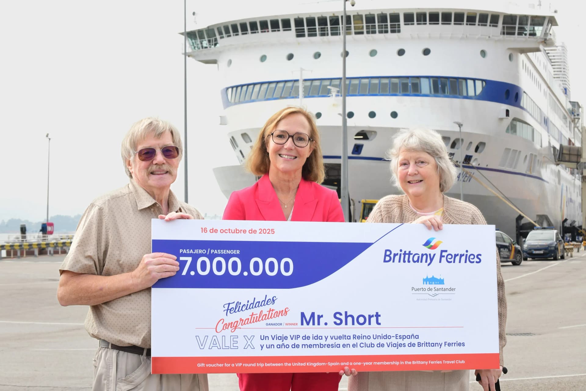 Brittany Ferries celebra en Santander su pasajero número 7 millones
