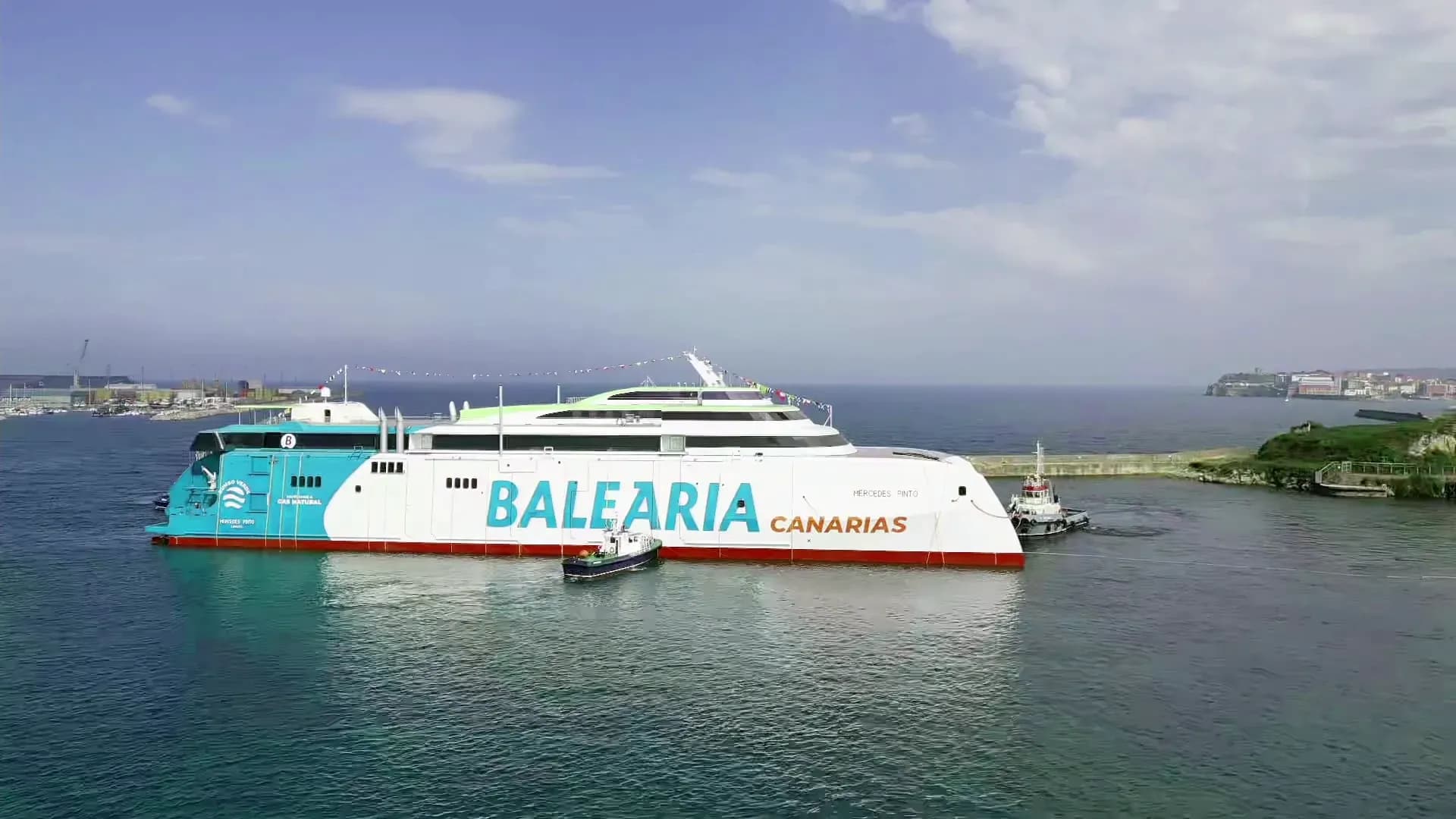 Baleària bota el ‘Mercedes Pinto’, su tercer fast ferry dual a gas natural