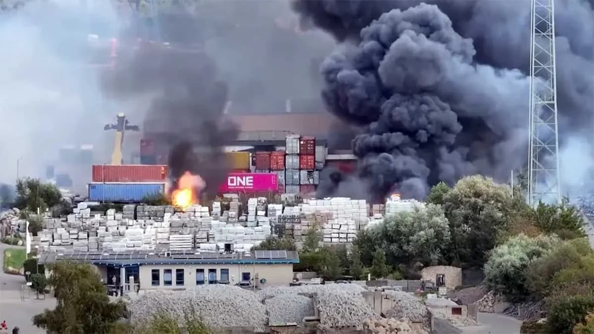 Una explosión en un almacén del puerto de Hamburgo provoca un gran incendio y seis heridos