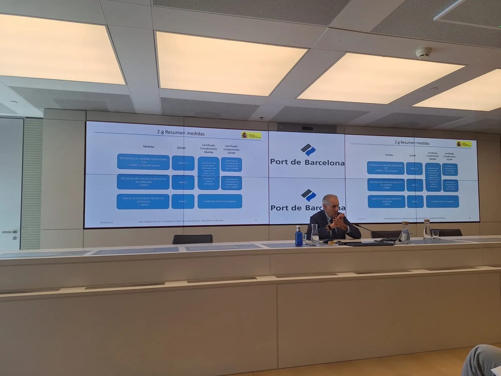 Federico Navarro expone la normativa para descarbonizar el transporte marítimo en Barcelona
