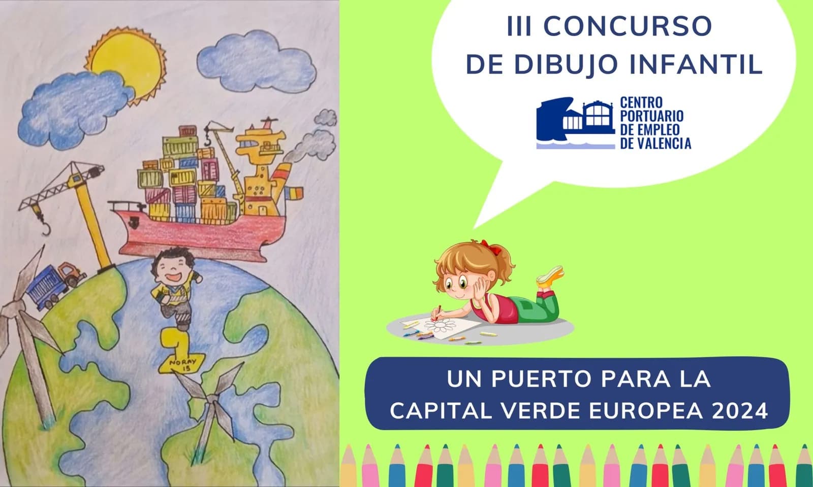 El Centro Portuario de Empleo de Valencia convoca el III Concurso de Dibujo Infantil centrado en la sostenibilidad
