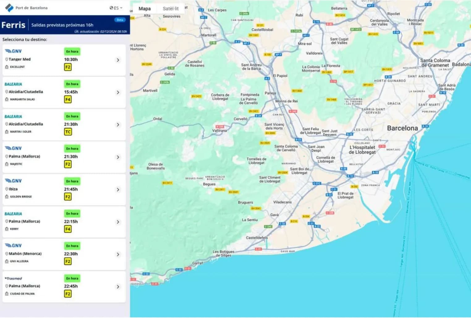 El Puerto de Barcelona lanza un portal virtual para mejorar la información de servicio a los usuarios de ferris