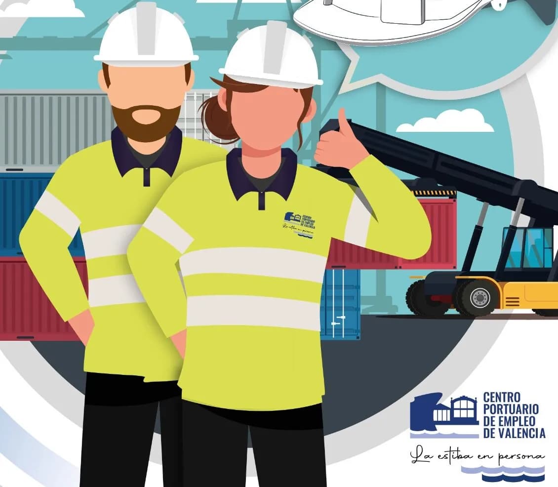 El Centro Portuario de Empleo de Valencia lanza una campaña para reforzar el uso del casco entre estibadores