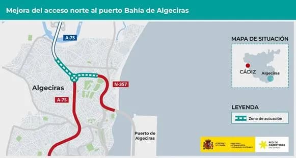El Ministerio de Transportes aprueba provisionalmente la mejora del acceso norte al Puerto de Algeciras