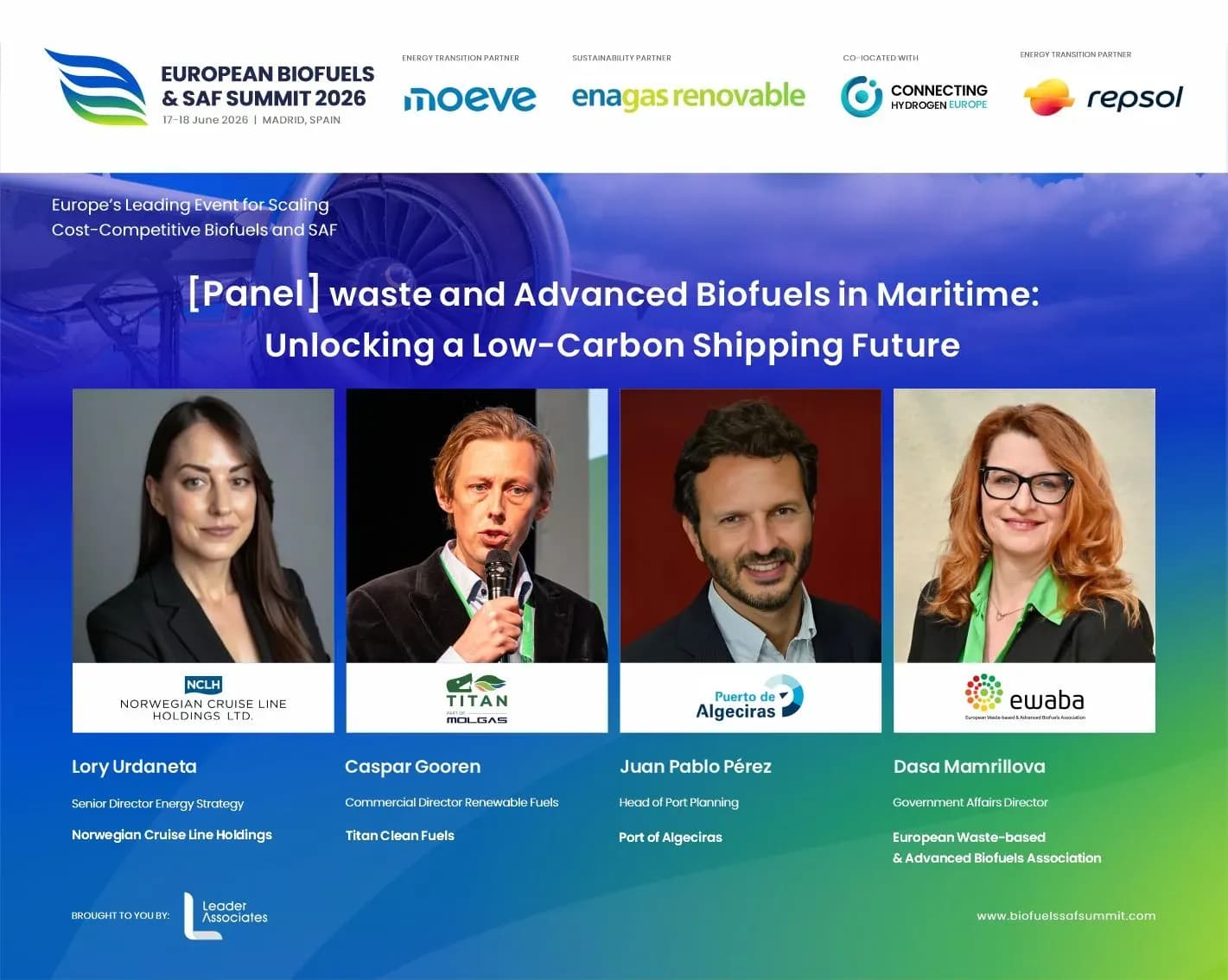 La APBA participará en el European Biofuels & SAF Summit 2026 en Madrid con una ponencia sobre biocombustibles en el transporte marítimo