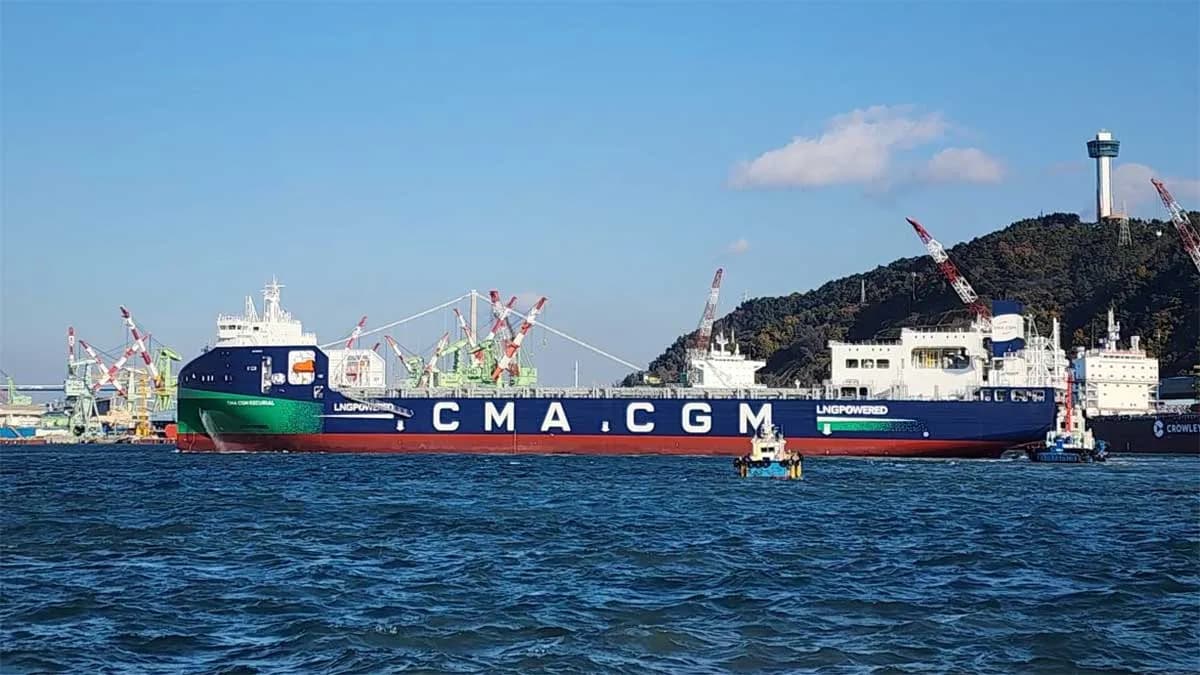 CMA CGM completa su flota de portacontenedores de 2.000 TEUs propulsados por GNL