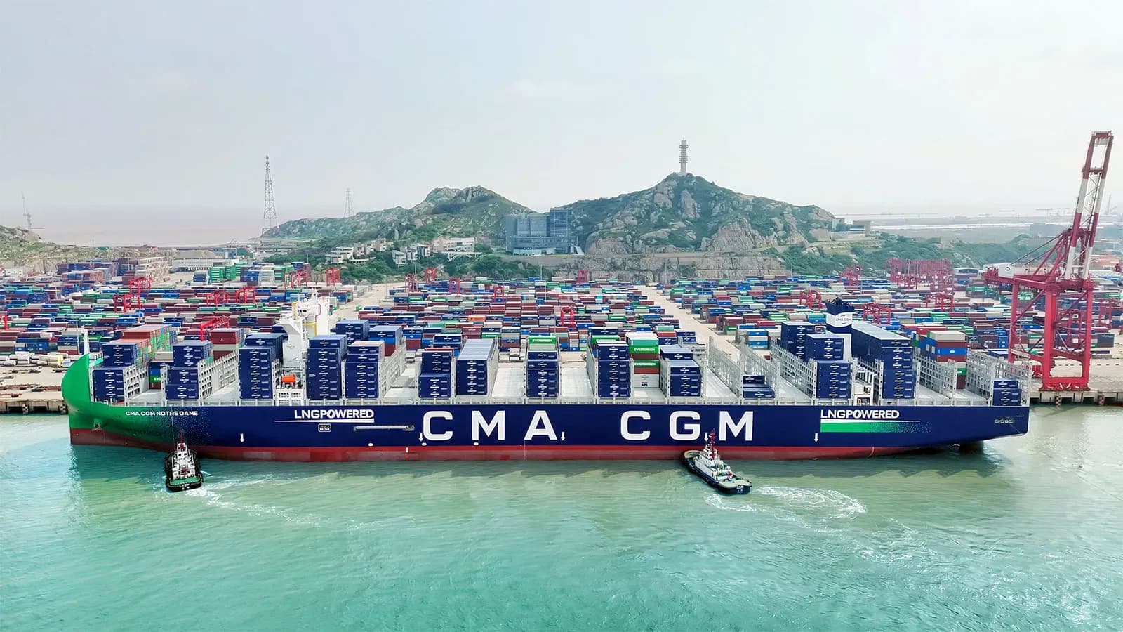CMA CGM recibe el Notre Dame, el mayor portacontenedores del mundo propulsado por GNL