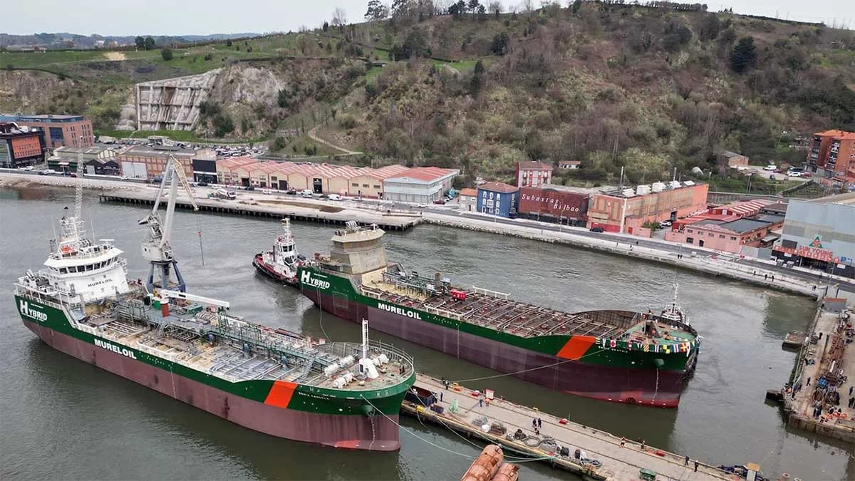 Astilleros de Murueta bota el Bahía Beatriz, quimiquero híbrido para el suministro de combustibles alternativos en la Bahía de Algeciras