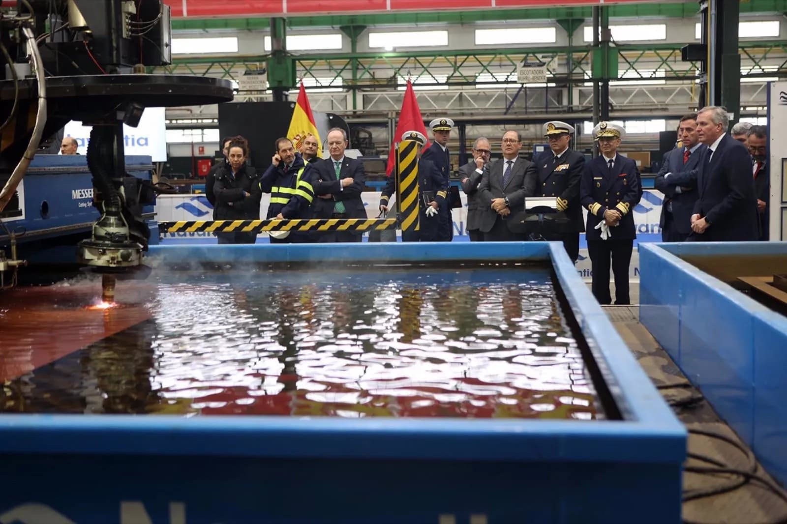 El contralmirante de la Marina Real de Marruecos supervisa la construcción del patrullero de altura que fabrica Navantia