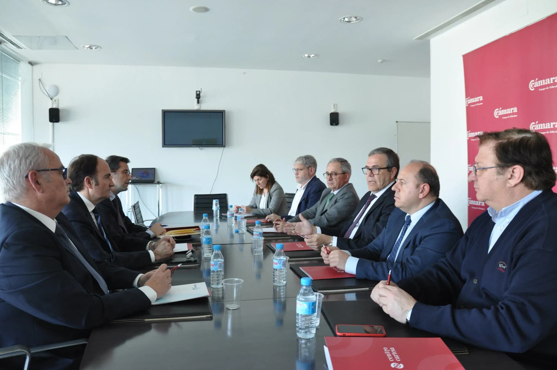 Primer encuentro de Landaluce con Fenoy, en la sede de la Cámara de Comercio