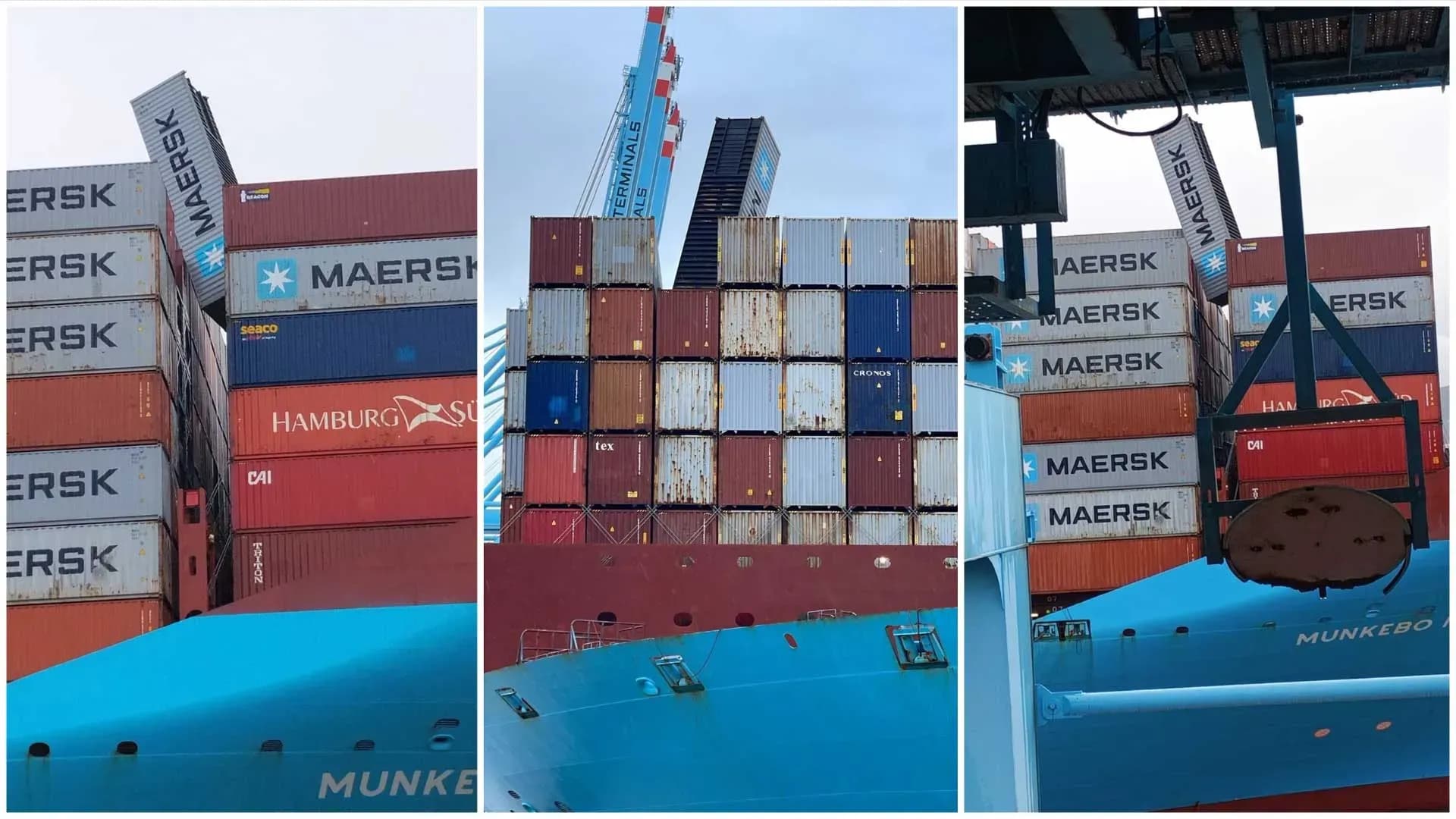 El «Munkebo Maersk» realiza una escala técnica no programada en Algeciras por el corrimiento de un contenedor