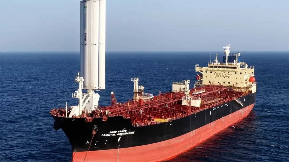 HMM instala en un petrolero el primer sistema de propulsión eólica desarrollado en Corea del Sur