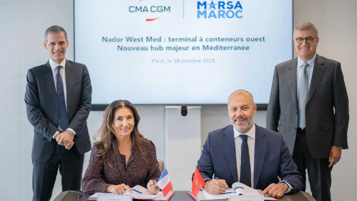 Acuerdo definitivo entre Marsa Maroc y CMA CGM para gestionar el terminal de contenedores de Nador West Med