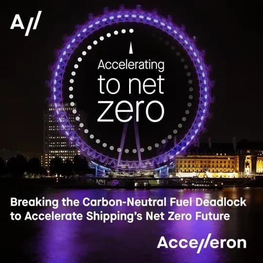 Accelleron presentará un informe clave sobre combustibles neutros en carbono durante la London International Shipping Week