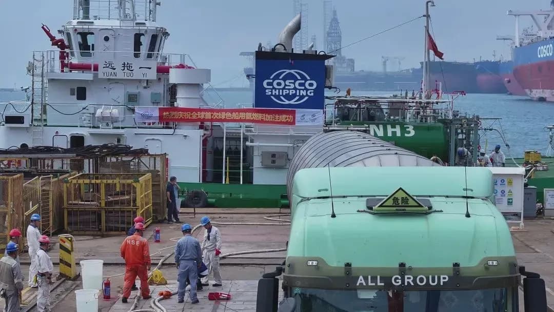 Cosco Shipping completa la primera operación mundial de suministro de amoníaco verde como combustible marítimo