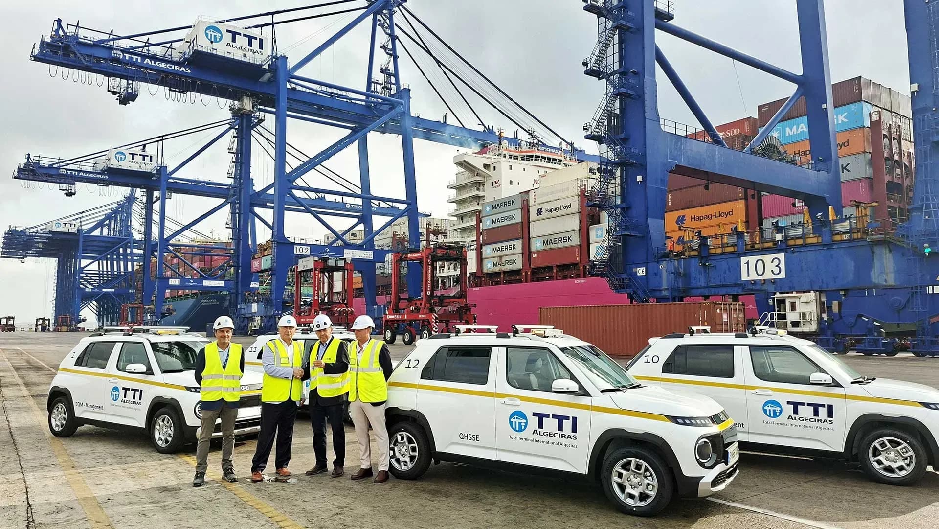 TTI Algeciras incorpora cuatro vehículos eléctricos a su flota interna como parte de su plan de descarbonización
