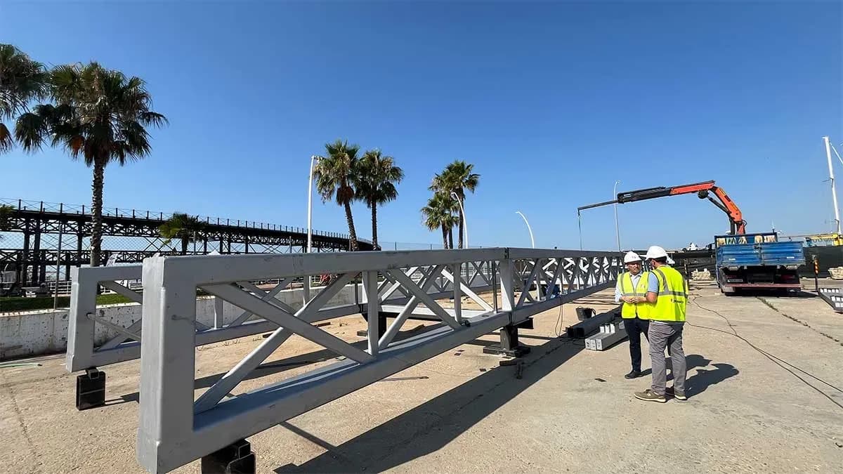 El Puerto de Huelva alcanza el 75% de ejecución en las obras de unión del Muelle de Río Tinto