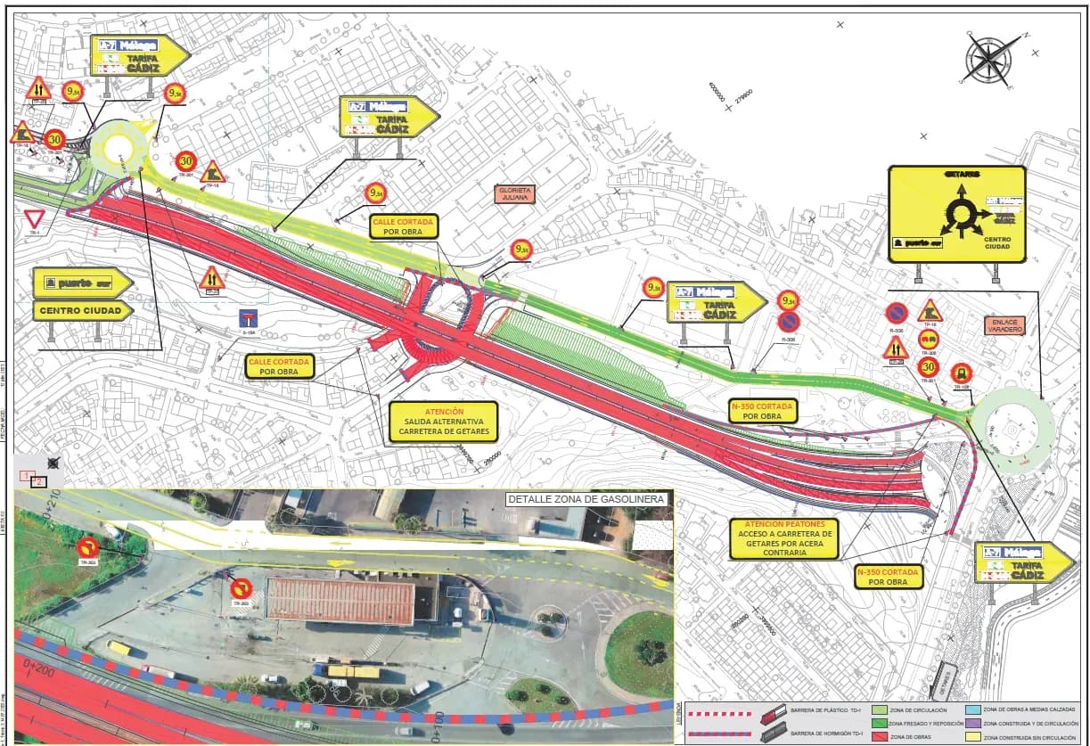 Transportes comienza a montar una estructura clave para el nuevo acceso sur al Puerto Bahía de Algeciras